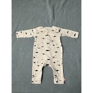 Tiny Cottons Baby Cream And Black Longall Romper 3-6m NWOT